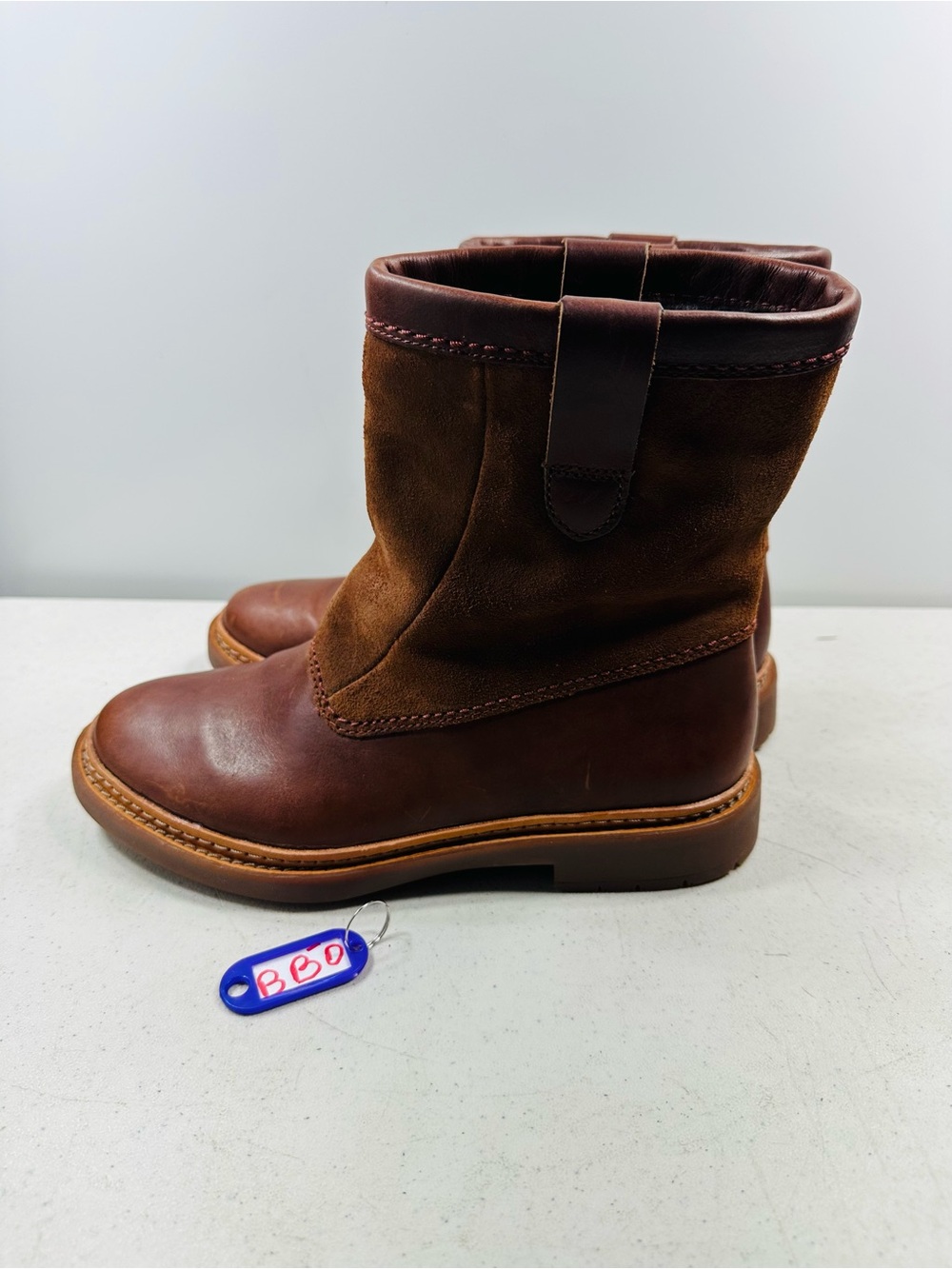 ladies Boots Clarks Ankle Boots Leather UK Size 6,5 Trace Fern Tan Combi Boots